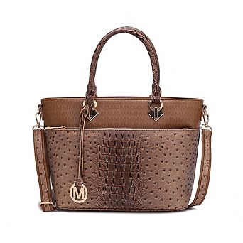 MKF Collection Grace Signature and Croc Embossed Tote Bag by Mia K