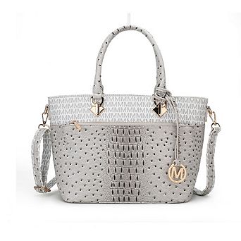 MKF Collection Grace Signature and Croc Embossed Tote Bag by Mia K