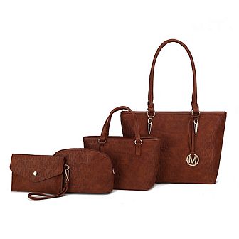 MKF Collection Edelyn Tote Handbag 4 pc Set by Mia K