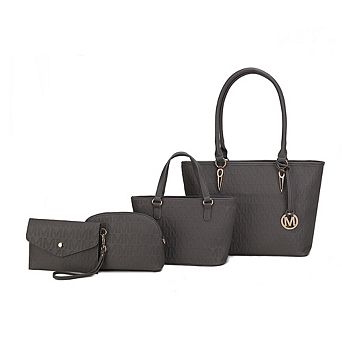 MKF Collection Edelyn Tote Handbag 4 pc Set by Mia K
