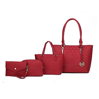 MKF Collection Edelyn Tote Handbag 4 pc Set by Mia K