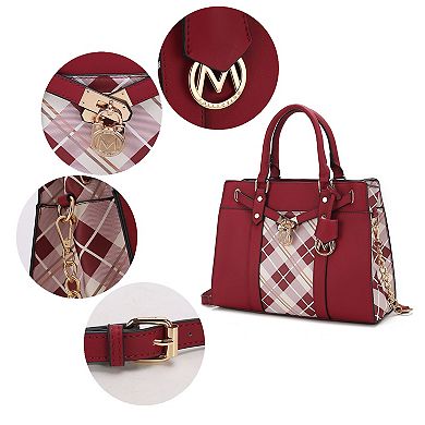 MKF Collection Christine Plaid Women’s Satchel Bag witch matching wallet by Mia K- 2 pieces