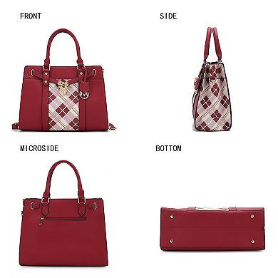 MKF Collection Christine Plaid Women’s Satchel Bag witch matching wallet by Mia K- 2 pieces