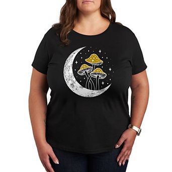 Plus Crescent Moon With Mushrooms Graphic Tee