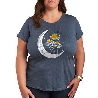 Plus Crescent Moon With Mushrooms Graphic Tee