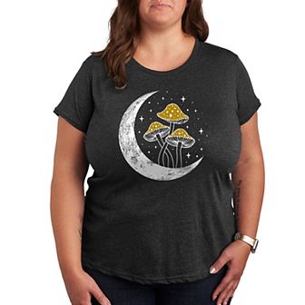 Plus Crescent Moon With Mushrooms Graphic Tee