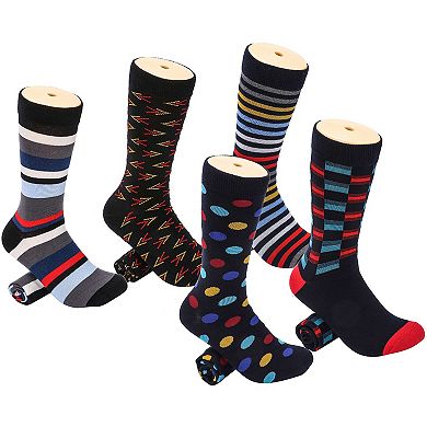 Men's Groovy Designer Dress Socks 5 Pack