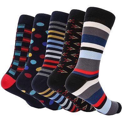Men's Groovy Designer Dress Socks 5 Pack