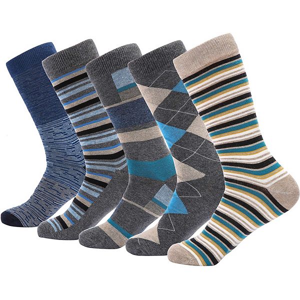 Men's Groovy Designer Dress Socks 5 Pack