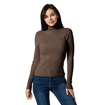 Women's Cozy Soft with Stretch Ribbed Turtleneck Top - Slim Fit Sweater Top