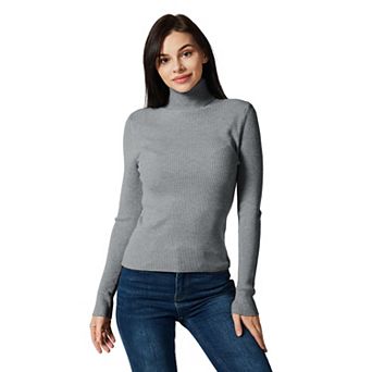 Women's Cozy Soft with Stretch Ribbed Turtleneck Top - Slim Fit Sweater Top