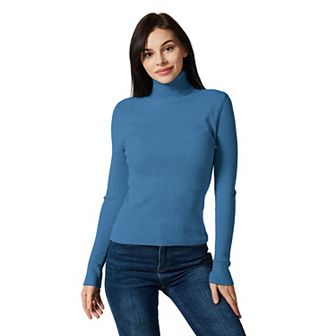 Women's Cozy Soft with Stretch Ribbed Turtleneck Top - Slim Fit Sweater Top