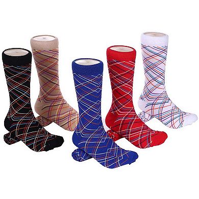 Men's Groovy Designer Dress Socks 5 Pack