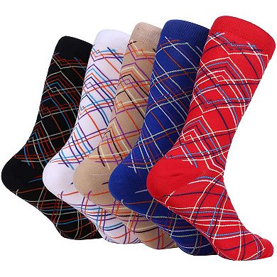 Men's Groovy Designer Dress Socks 5 Pack
