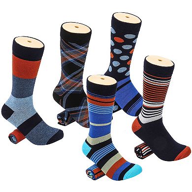 Men's Groovy Designer Dress Socks 5 Pack