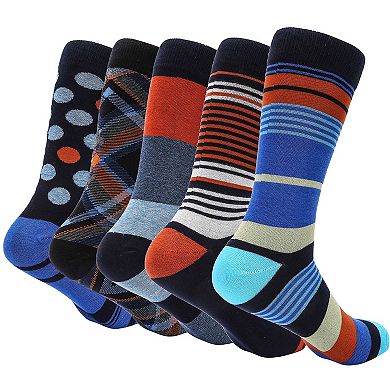Men's Groovy Designer Dress Socks 5 Pack