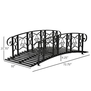 Outsunny 6ft Garden Bridge With 660lbs Capacity Steel Pond Bridge, Black