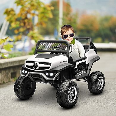 Licensed Mercedes-benz Unimog 12v Kids Ride On Truck With Remote Control - White
