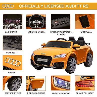 6v Audi Tt Rs Kid Electric Sports Car Ride On Vehicle Remote Control, Yellow