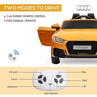 6v Audi Tt Rs Kid Electric Sports Car Ride On Vehicle Remote Control, Yellow