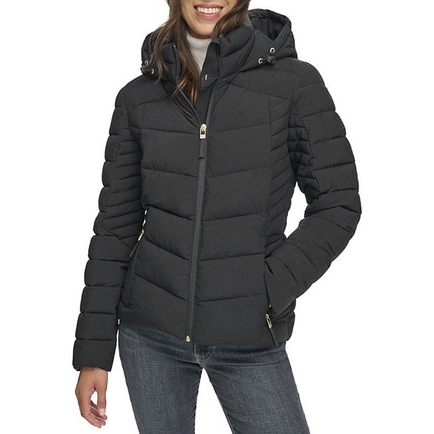 Tommy hilfiger women's outlet black coat