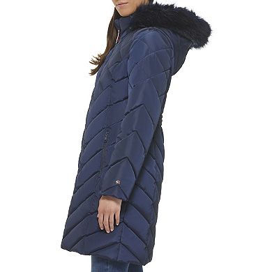 Women's Tommy Hilfiger Faux-Fur Trimmed Puffer Coat