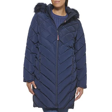 Women's Tommy Hilfiger Faux-Fur Trimmed Puffer Coat