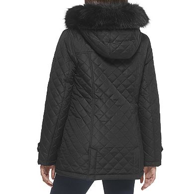 Women's Tommy Hilfiger Diamond Quilt Faux-Fur Trimmed Jacket