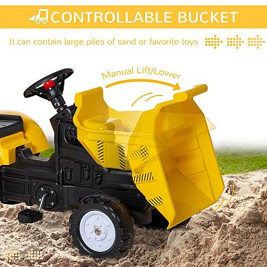 Toddler Tractor With Forward Backward Function, Construction Toys Gift For Kids