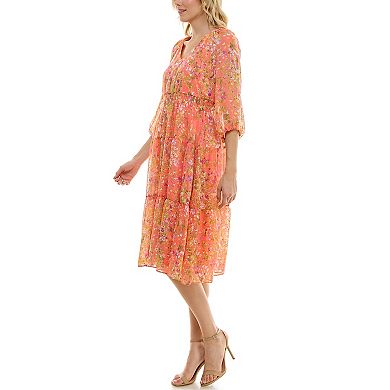 Women's Bleecker 126 Smocked Waist Tier Midi Skirt