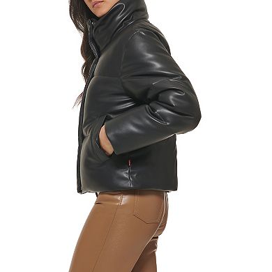 Women's Levi's® Faux-Leather Short Puffer Jacket