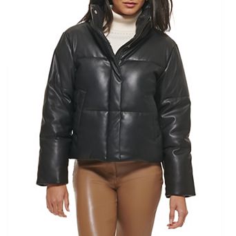 Women's Levi's® Faux-Leather Short Puffer Jacket