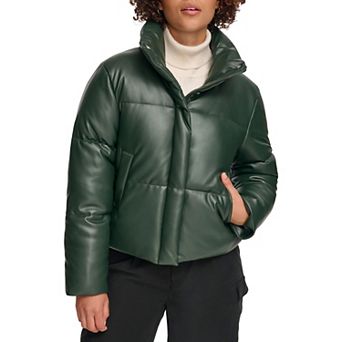 Women's Levi's® Faux-Leather Short Puffer Jacket