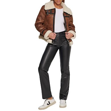 Women's Levi's® Faux-Leather Sherpa-Lined Moto Jacket