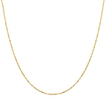 Everlasting Gold 14k Gold Singapore Chain Necklace