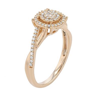 Sterling Silver 1/4 Carat T.W. Diamond Round Cluster Ring