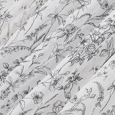 No. 918 Ambree Vintage Floral Sheer Rod Pocket 1 Curtain Panel