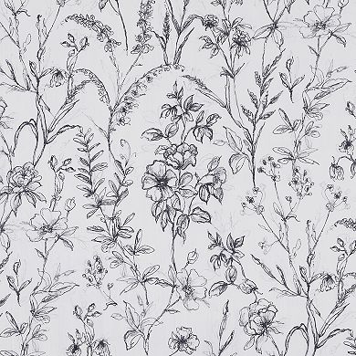 No. 918 Ambree Vintage Floral Sheer Rod Pocket 1 Curtain Panel