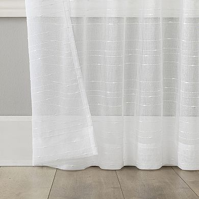 No. 918 Noemi Slub Semi-Sheer Rope Tab Top 1 Curtain Panel