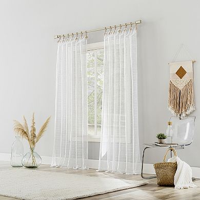 No. 918 Noemi Slub Semi-Sheer Rope Tab Top 1 Curtain Panel