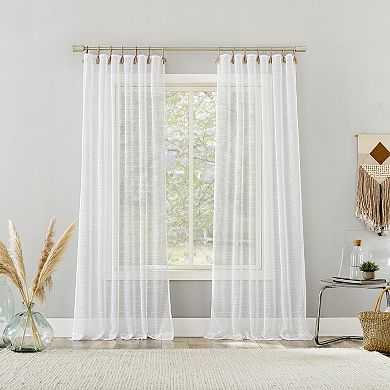 No. 918 Noemi Slub Semi-Sheer Rope Tab Top 1 Curtain Panel