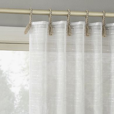 No. 918 Noemi Slub Semi-Sheer Rope Tab Top 1 Curtain Panel