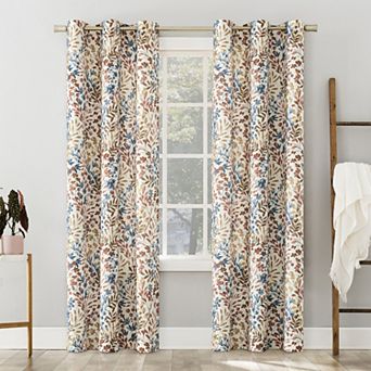 No. 918 Amelie Botanical Print Room Darkening Grommet Curtain Panel