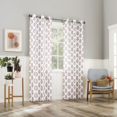 No. 918 Avie Global Medallion Semi-Sheer Grommet Curtain Panel