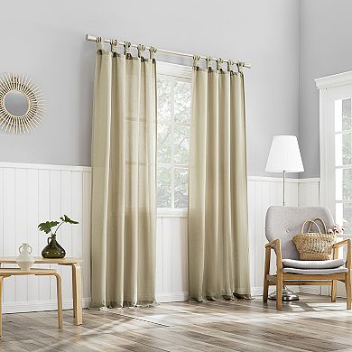 No. 918 Hathaway Semi-Sheer Twist Tab Top 1 Curtain Panel