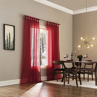 No. 918 Krista Holiday Twist Tab 1 Sheer Window Curtain Panel