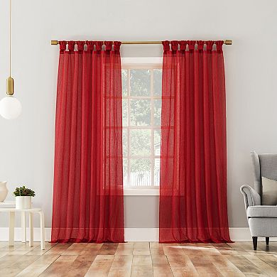 No. 918 Krista Holiday Twist Tab 1 Sheer Window Curtain Panel
