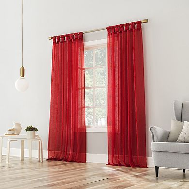 No. 918 Krista Holiday Twist Tab 1 Sheer Window Curtain Panel