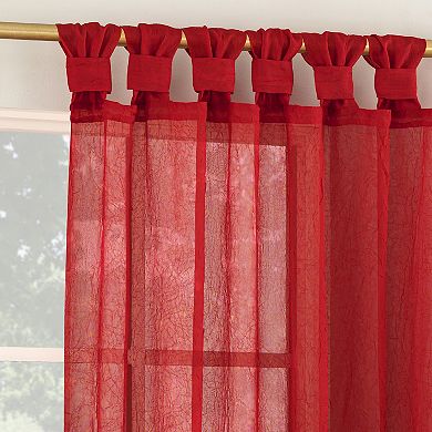 No. 918 Krista Holiday Twist Tab 1 Sheer Window Curtain Panel