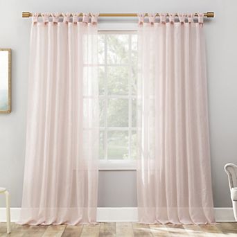 No. 918 Krista Holiday Twist Tab Sheer 1 Window Curtain Panel
